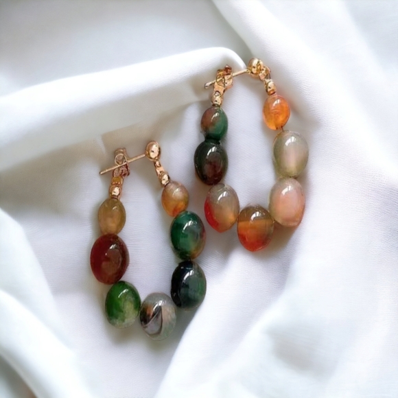 Colorful beaded earrings - Picture 8 of 14